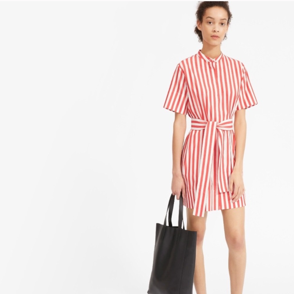Everlane popover shirtdress cotton striped